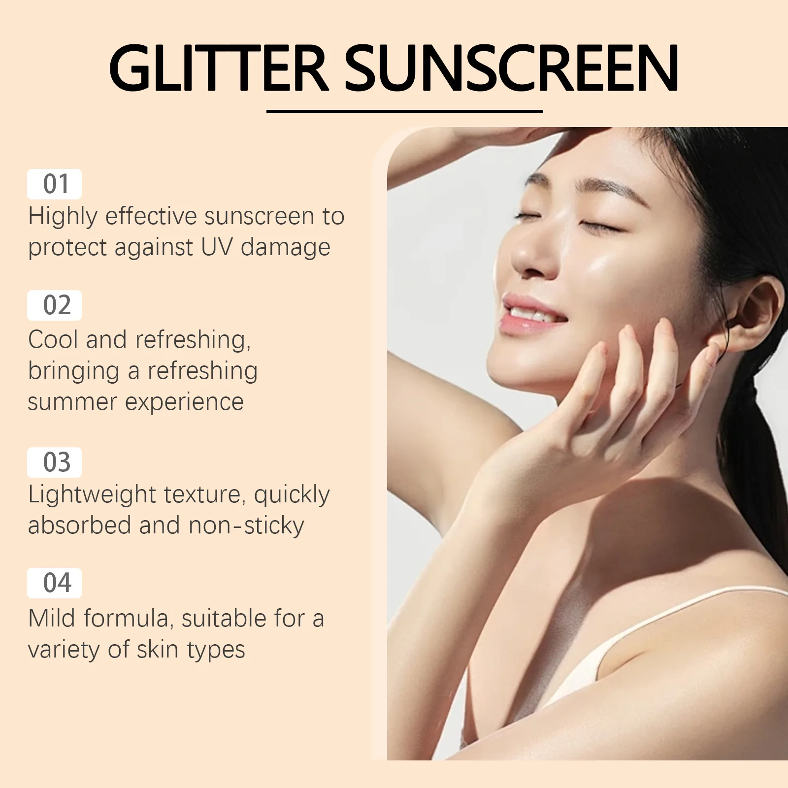 JAYSUING SPF 50+skin Sunscreen Deep Hydration Brighten Skin Tone Antioxidant Enhance Barrier UV Isolation Body Nourishing Cream thumbnail 5
