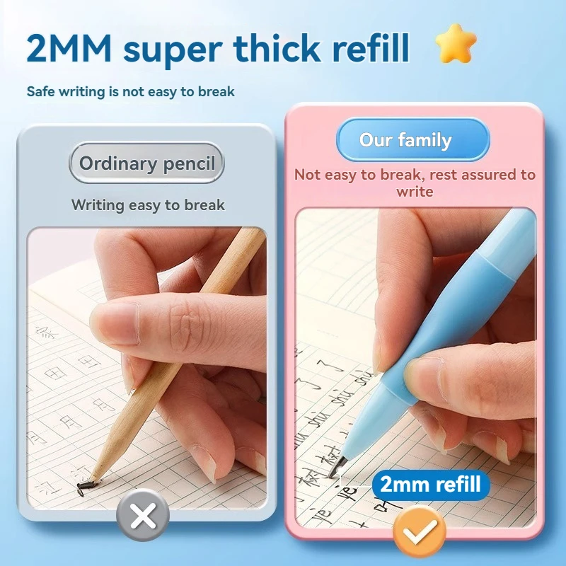 New 2.0mm Mechanical Pencils Set 4PCS Colorful Pencils + Lead Refills+Eraser + Sharpener Stationery Set for School Art Sketching thumbnail 4