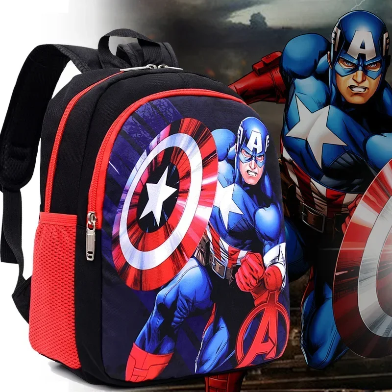 Marvel Bags Spider Man Iron Man Backpack Children Cartoon Captain America Kindergarten School Bag For Boys Schoolbag Gift thumbnail 3