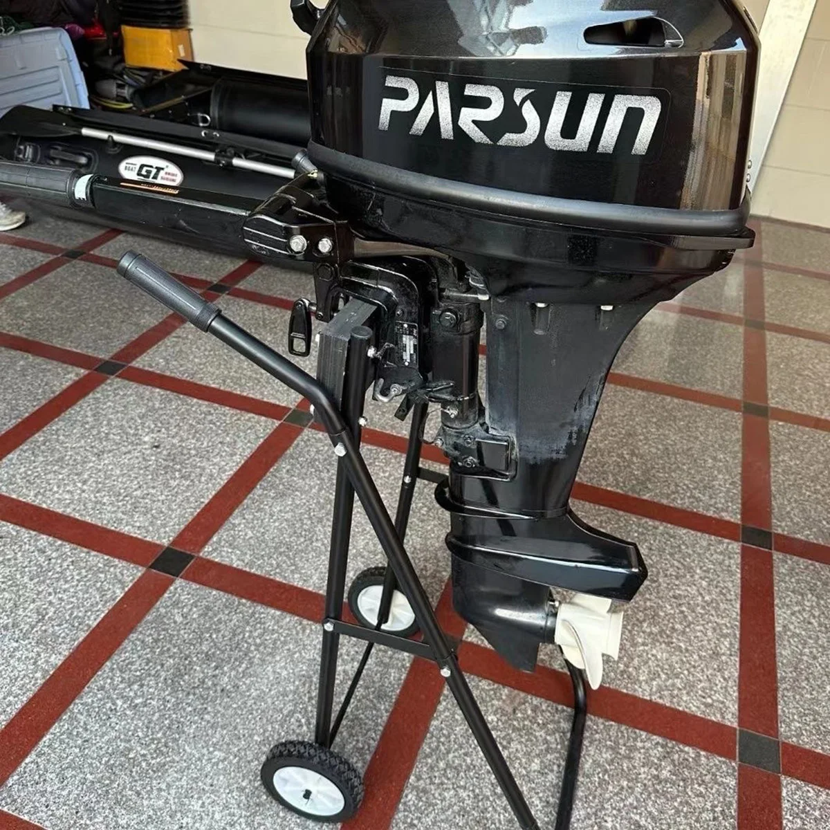 Outboard Motor Cart Boat Engine Stand Carrier Bracket Display Rack thumbnail 6