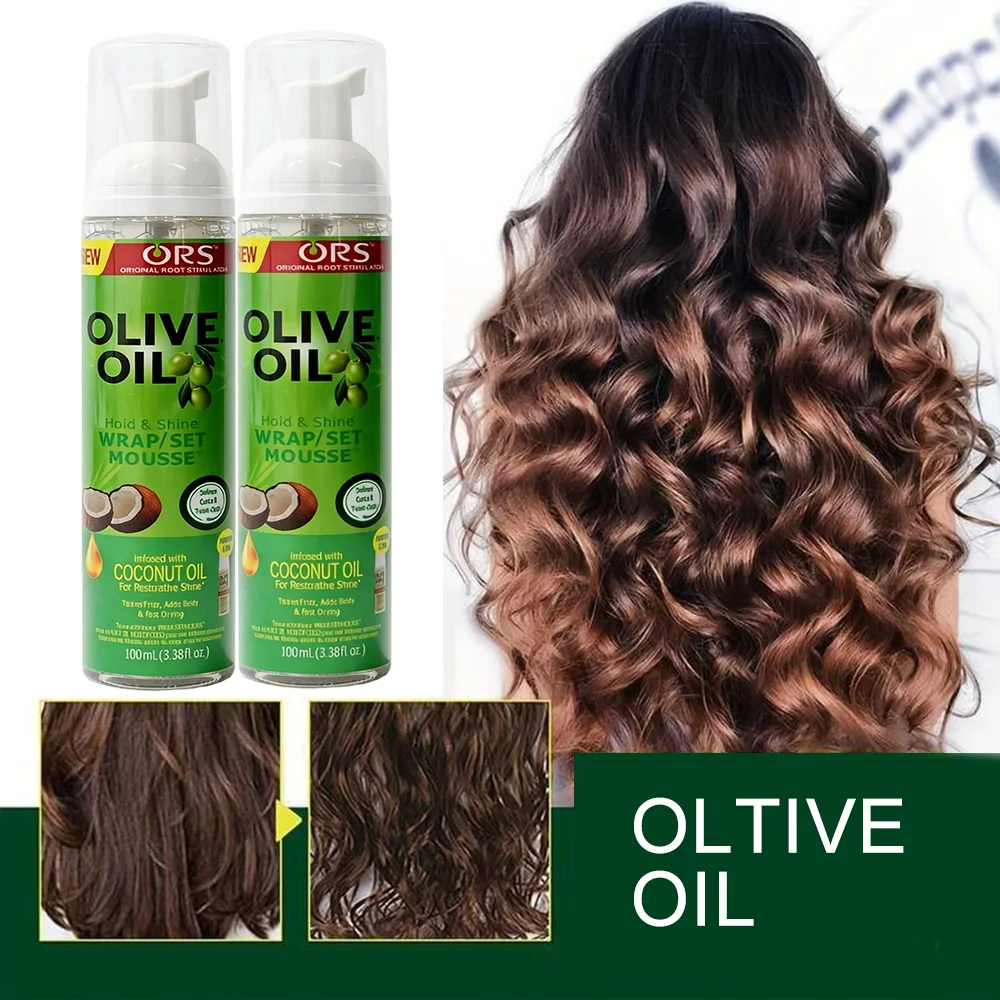 100ml Curly Hair Mousse Strong Hold Olive Oil Hair Styling Foam Anti-Frizz Wig Styling Mousse for Women thumbnail 5