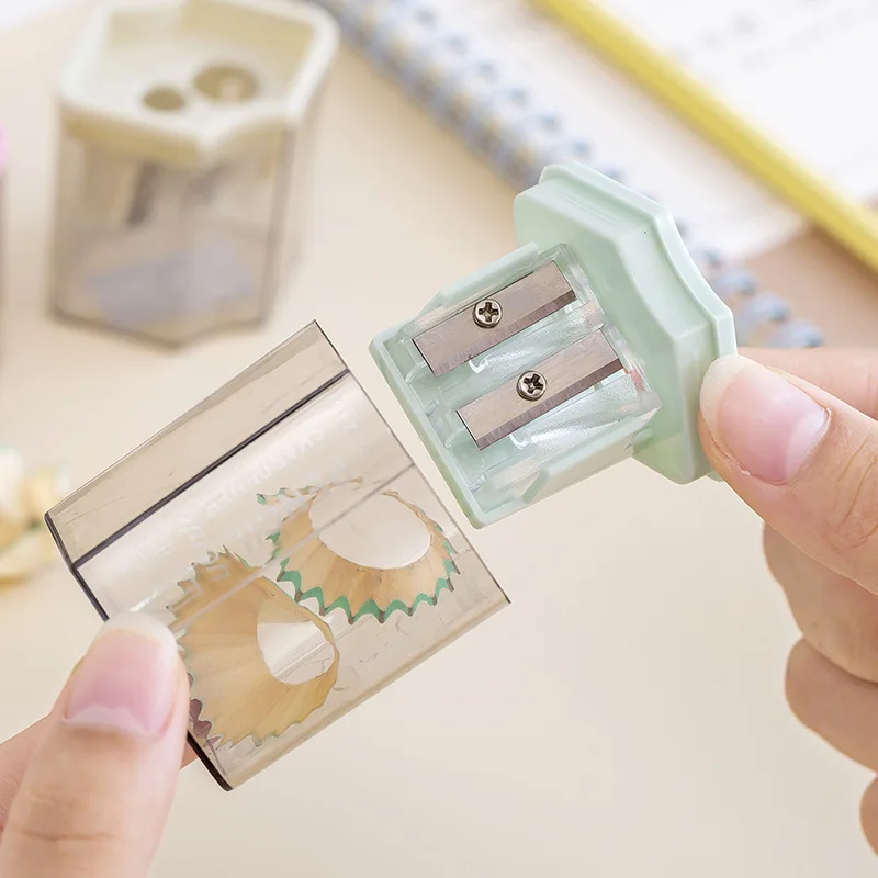 20Pcs Creative Double Holes Pencil Sharpener Makeup Multi Purpose Mechanical Pencils Sharpener Office School Stationery Supplies thumbnail 2