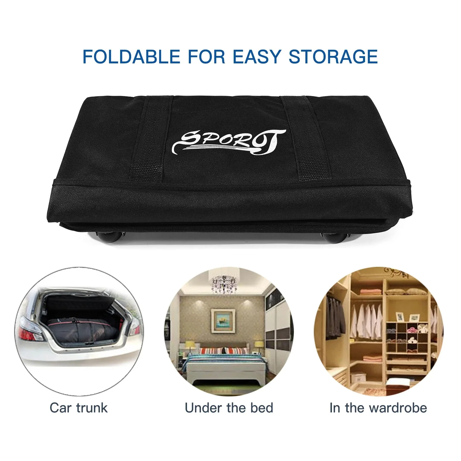 Travelling Pack Wheels For Women Men Expandable Foldable Trolley Luggage Versatile Black Suitcase For Weekend Trip overnight bag thumbnail 6