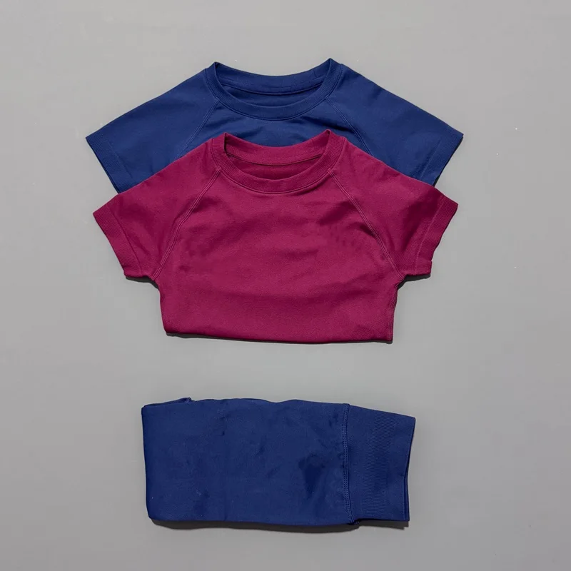 2 Piece Women Solid Color Set Summer Casual Short Sleeve T-Shirt High Waist Long Pants Soft Breathable Tracksuit Daily Outfit thumbnail 6