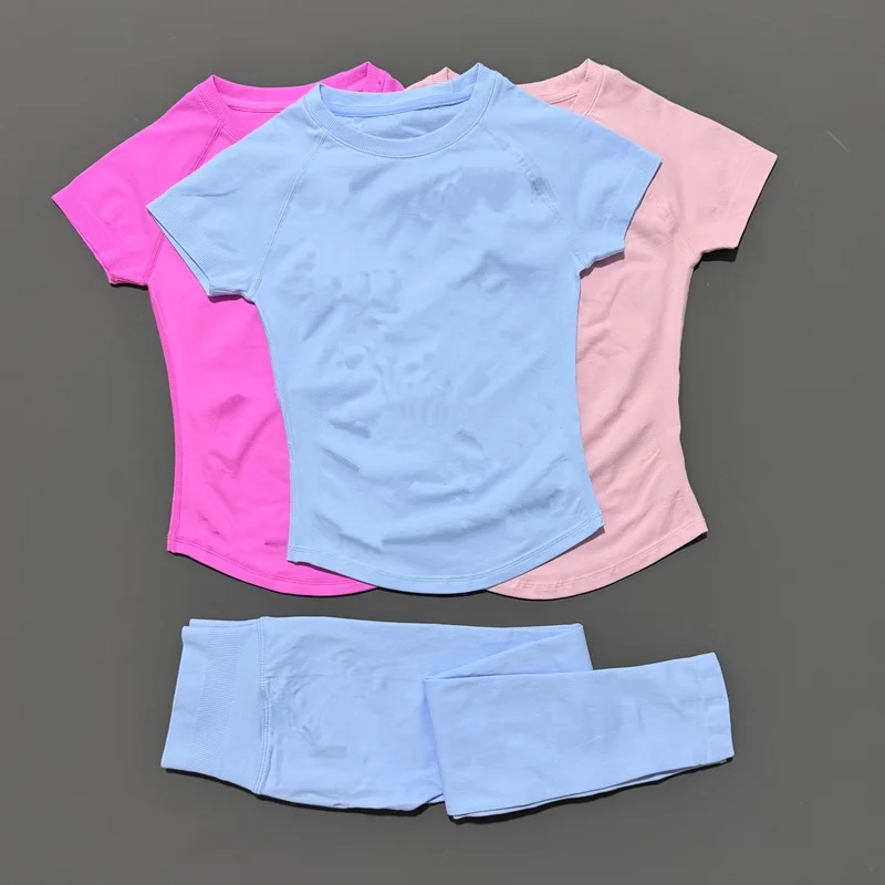 2 Piece Women Solid Color Set Summer Casual Short Sleeve T-Shirt High Waist Long Pants Soft Breathable Tracksuit Daily Outfit thumbnail 5