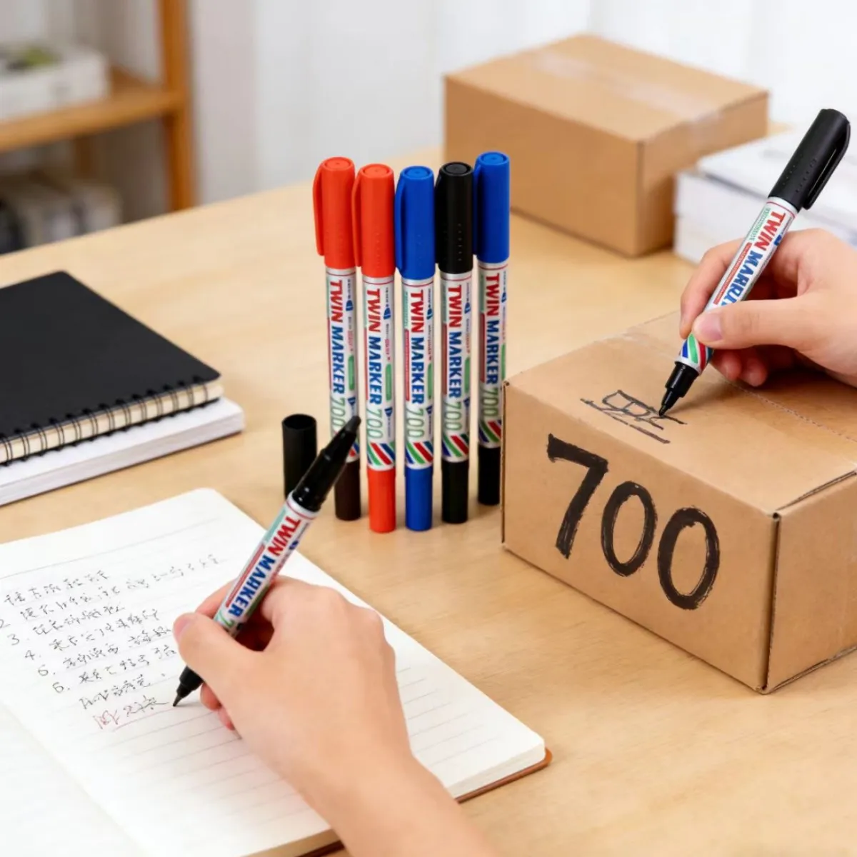 10pcs Twin Tip Permanent Marker 0.9/2.0mm Nib Waterproof Outline Pen Art Drawing Markers for Office,School Industrial Use thumbnail 5