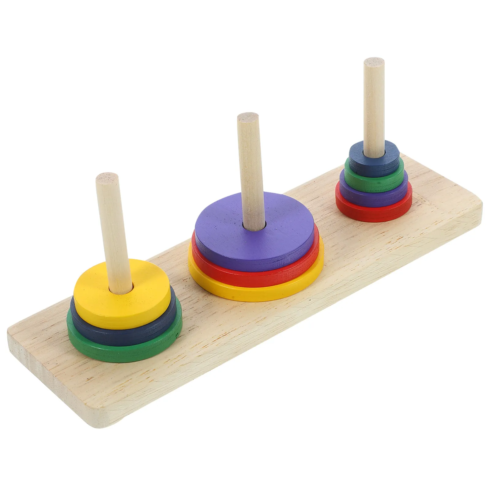 1Set Hanoi Tower Wooden Puzzle Game Logic Brain Teaser for Adults and Children Over 6 Years Iq Enhancement Reasoning Induction thumbnail 6