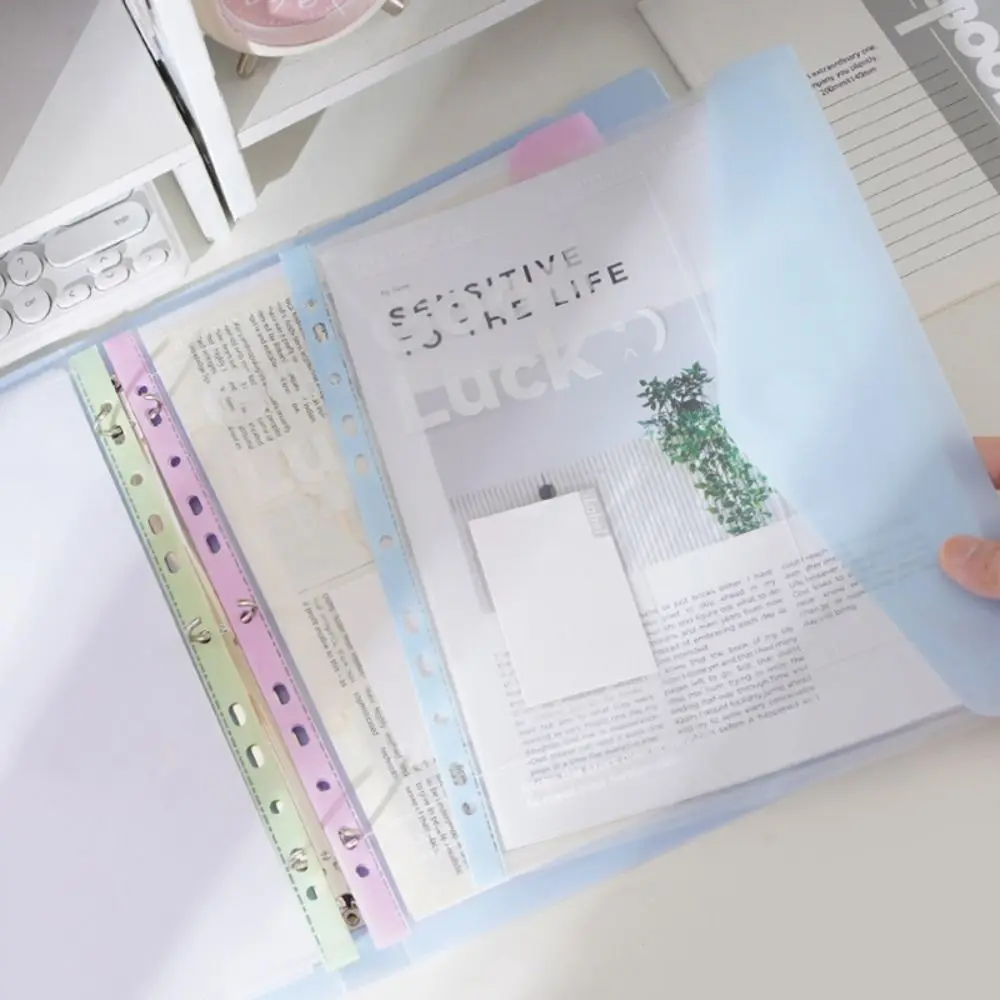 New Loose Leaf A4 File Folder Transparent Students Stationery Data Book Detachable Office Storage Booklet Back To School Gift thumbnail 5