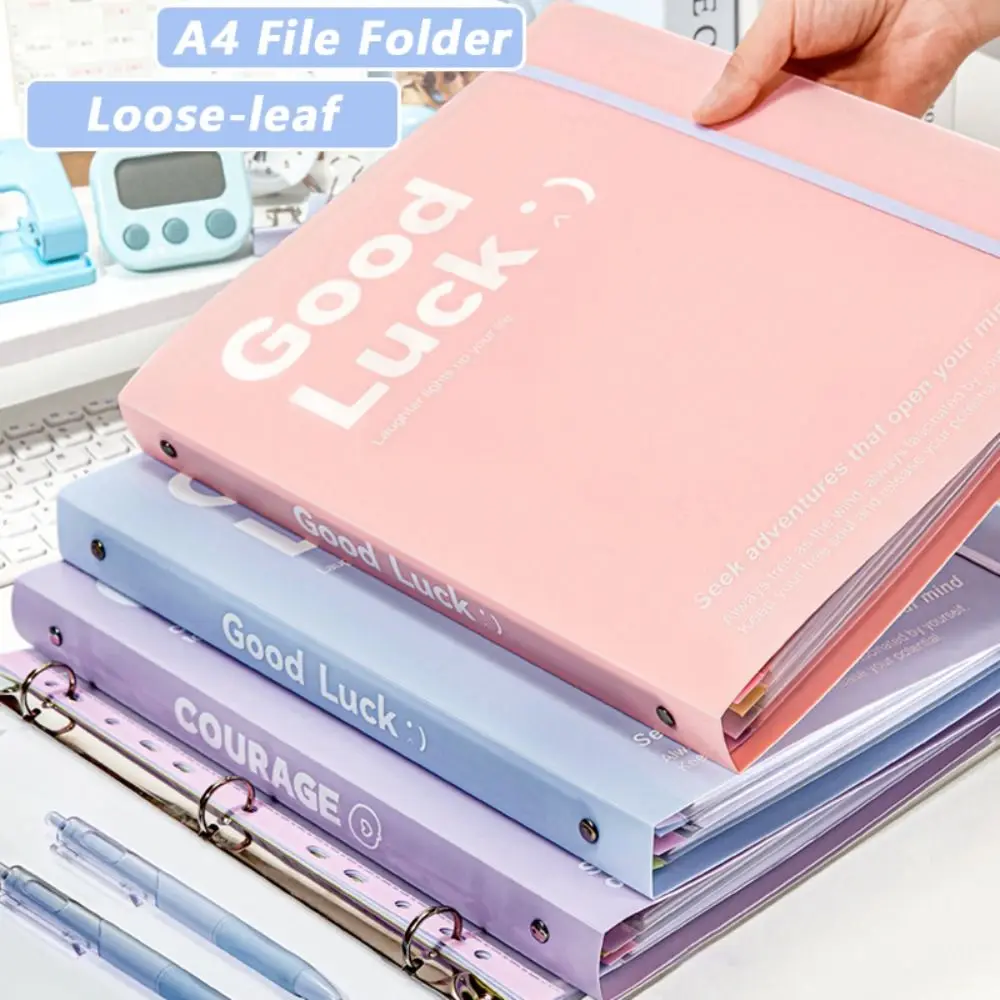 New Loose Leaf A4 File Folder Transparent Students Stationery Data Book Detachable Office Storage Booklet Back To School Gift thumbnail 2