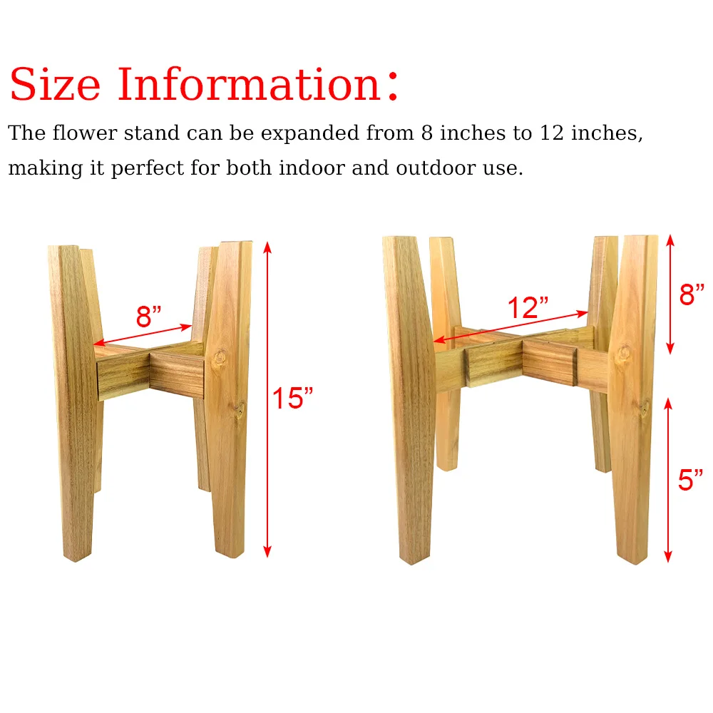 Wooden Flower Stand, Square Plant Stand, Extendable Stand, Bonsai Stand, Home Decor Tray, Flower Pot Display Stand, Home Decor thumbnail 5