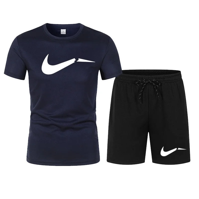 2026 men's summer T-shirt and shorts set, casual and fashionable short sleeved T-shirt combination, breathable sportswear thumbnail 4