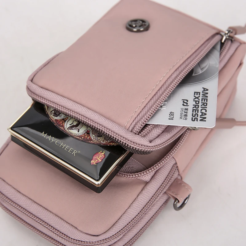 New Women Mobile Phone Bag Nylon Cell Phone Bag Coin Purse Strap Shoulder Bag Small Crossbody Bags for Women Wallet Travel Purse thumbnail 6