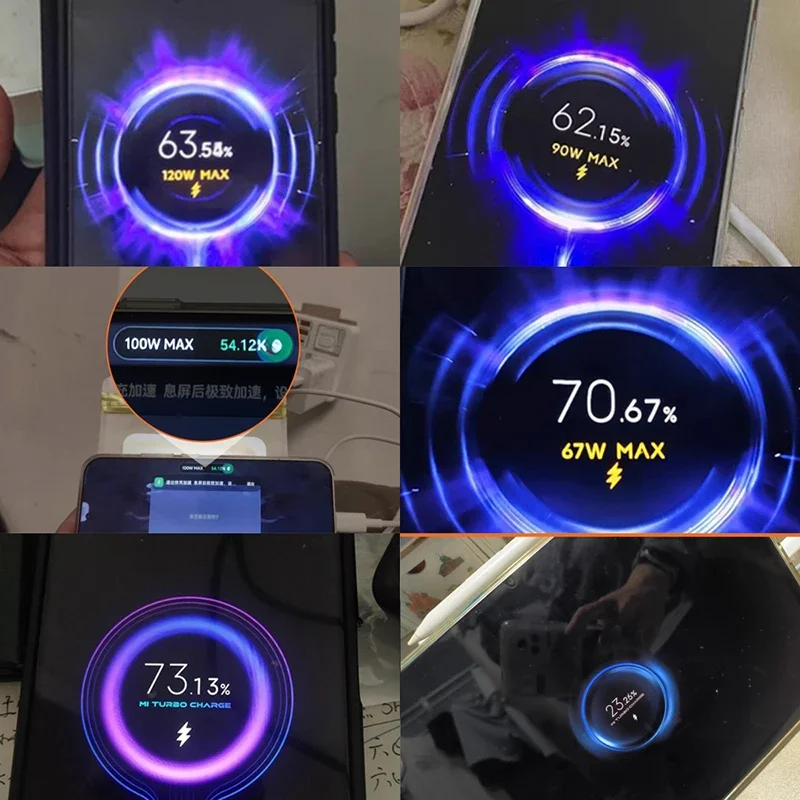 Xiaomi 120W Original Super Fast Charger 6A 5.0 Type-C USB Turbo Charging Cable With EU/US/UK Adapter Iphone Android thumbnail 6