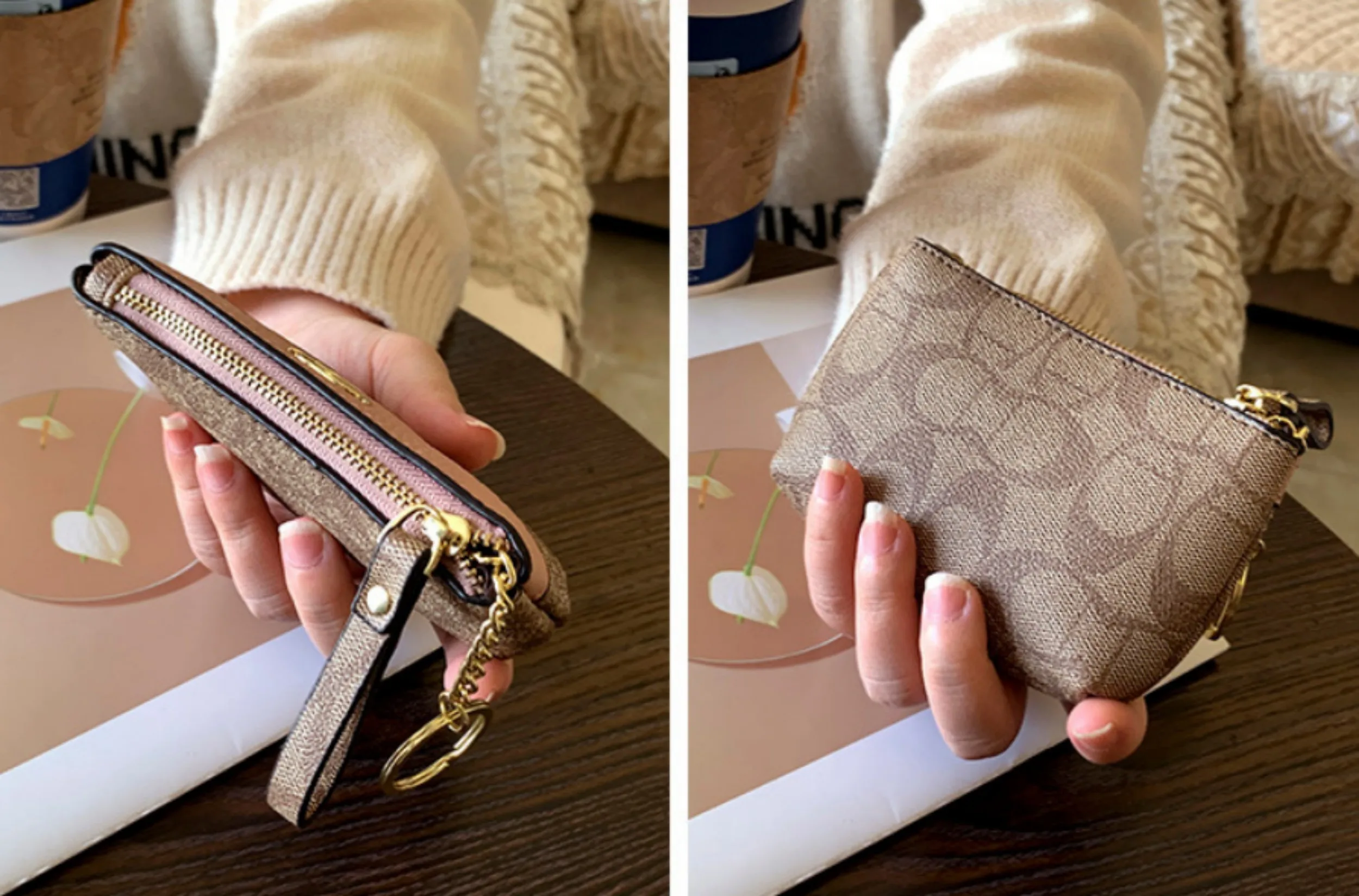 2026 New Classic Old Flower Small Wallet, Women's Mini Wallet, Coin Small Bag, Change Bag, Leather Wallet, Storage Bag, Card Bag thumbnail 3