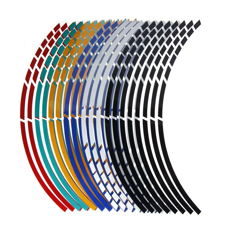 1 Set 5 Colors Car Styling Strips Reflective Motocross Bike Motorcycle Wheel Stickers and Decals 17/18 Inch Reflective Rim Tape thumbnail 4
