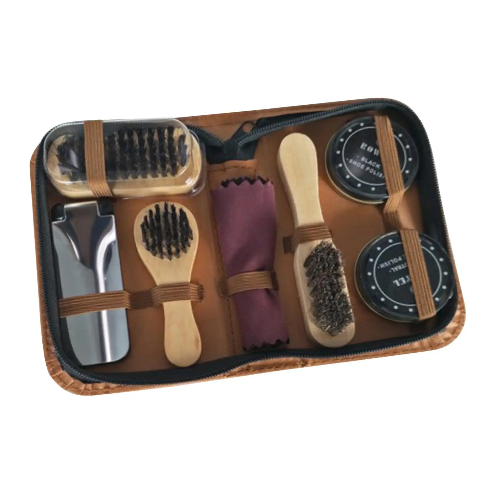 Shoe Shine Care Kits Portable Shoe Polish Brush Set with Shoehorn and Sponge for Men’s and Women’s Footwear thumbnail 4