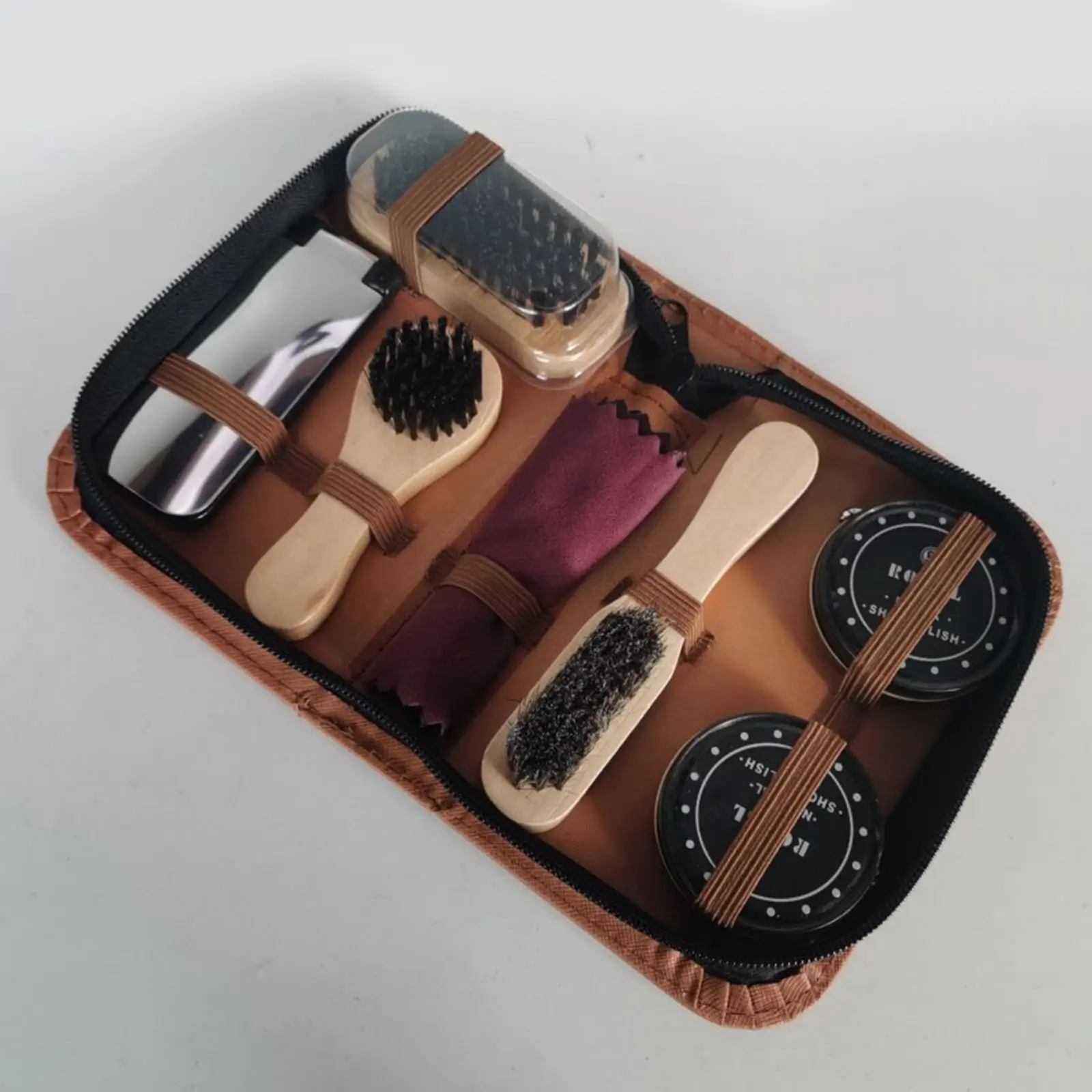 Shoe Shine Care Kits Portable Shoe Polish Brush Set with Shoehorn and Sponge for Men’s and Women’s Footwear thumbnail 2