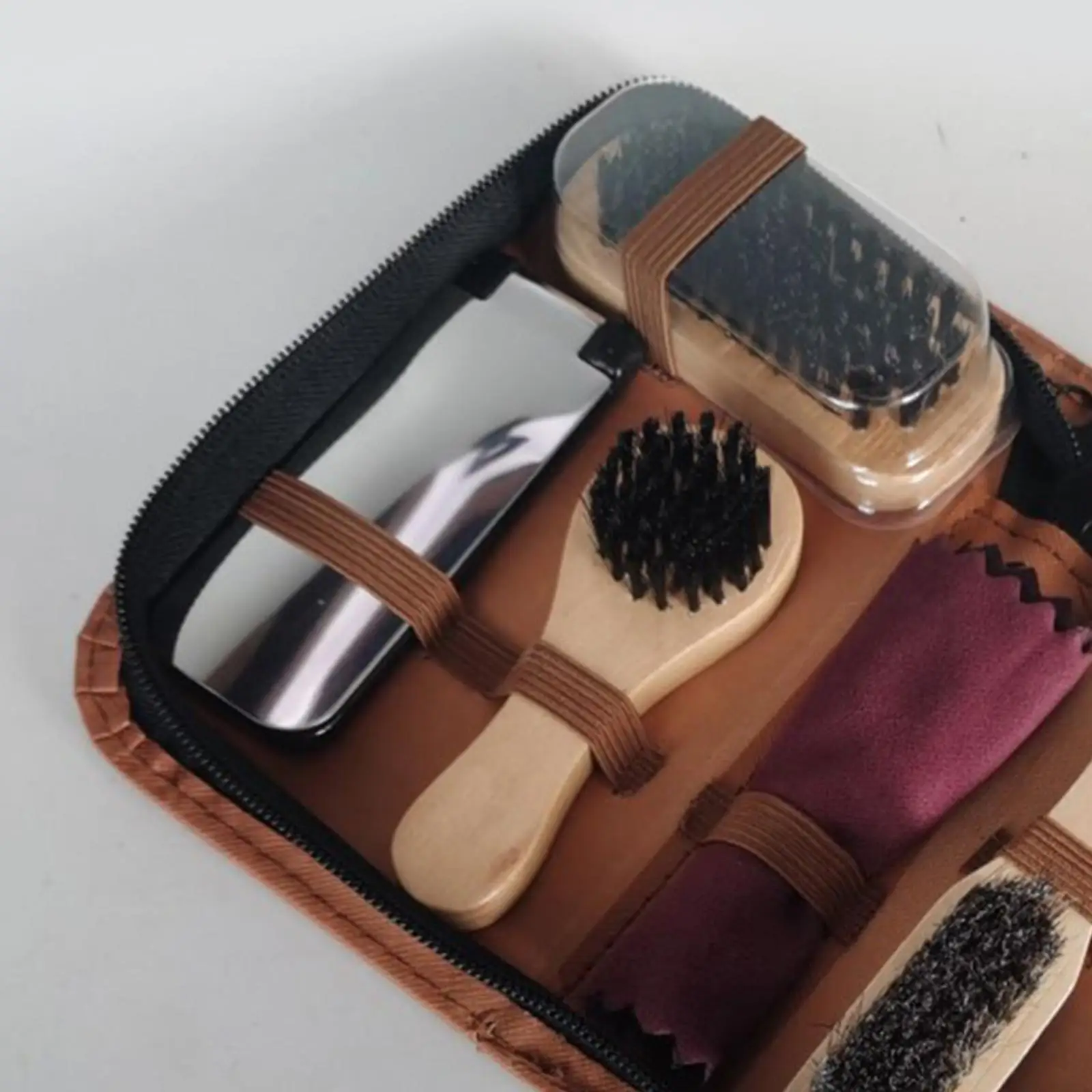 Shoe Shine Care Kits Portable Shoe Polish Brush Set with Shoehorn and Sponge for Men’s and Women’s Footwear thumbnail 5
