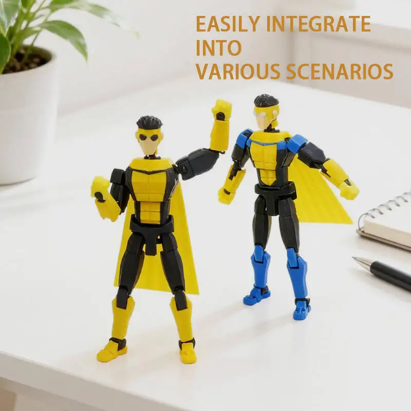 3d Printed Blue-Masked Invincible T13 Dummy13 Multi-Jointed Movable 3d Printed Shapeshift Toys Action Figure Custom Toy thumbnail 2