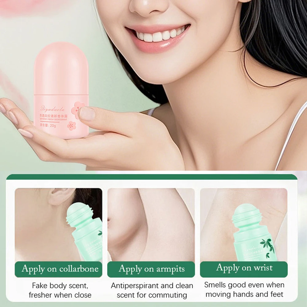 Sakura Scent Roll On Deodorant 20ml Long Lasting Natural Fragrance Perfume Fresh Aroma For Women Men Summer Odor Removal Roll-on thumbnail 6