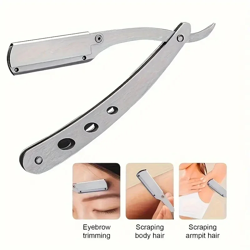 Shaving Razor Face Manual Shaves Blades Foldable Straight  Safety Razor Men Stainless Steel Care Body Face Hair Removal Knife thumbnail 5