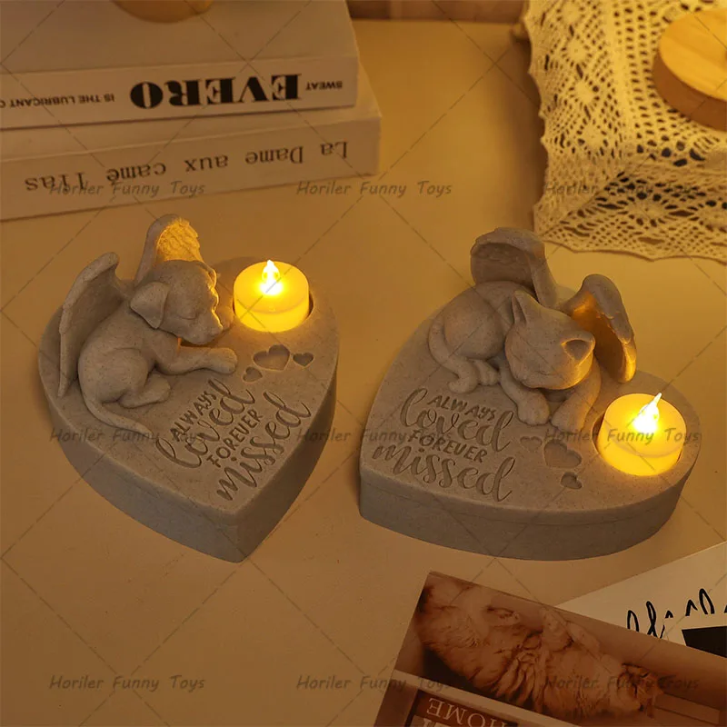 Dog/Cat Urns Memorial Gifts Commemorate Funeral Cremation Urn Box Dog Hair and Teeth Storage Pets Fur Keepsake Candle Holder thumbnail 2
