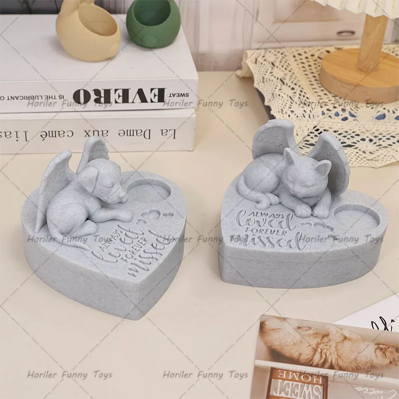 Dog/Cat Urns Memorial Gifts Commemorate Funeral Cremation Urn Box Dog Hair and Teeth Storage Pets Fur Keepsake Candle Holder