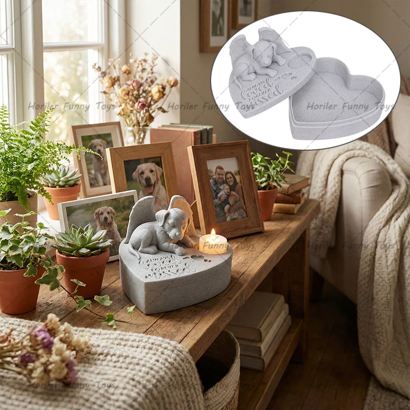 Dog/Cat Urns Memorial Gifts Commemorate Funeral Cremation Urn Box Dog Hair and Teeth Storage Pets Fur Keepsake Candle Holder thumbnail 5