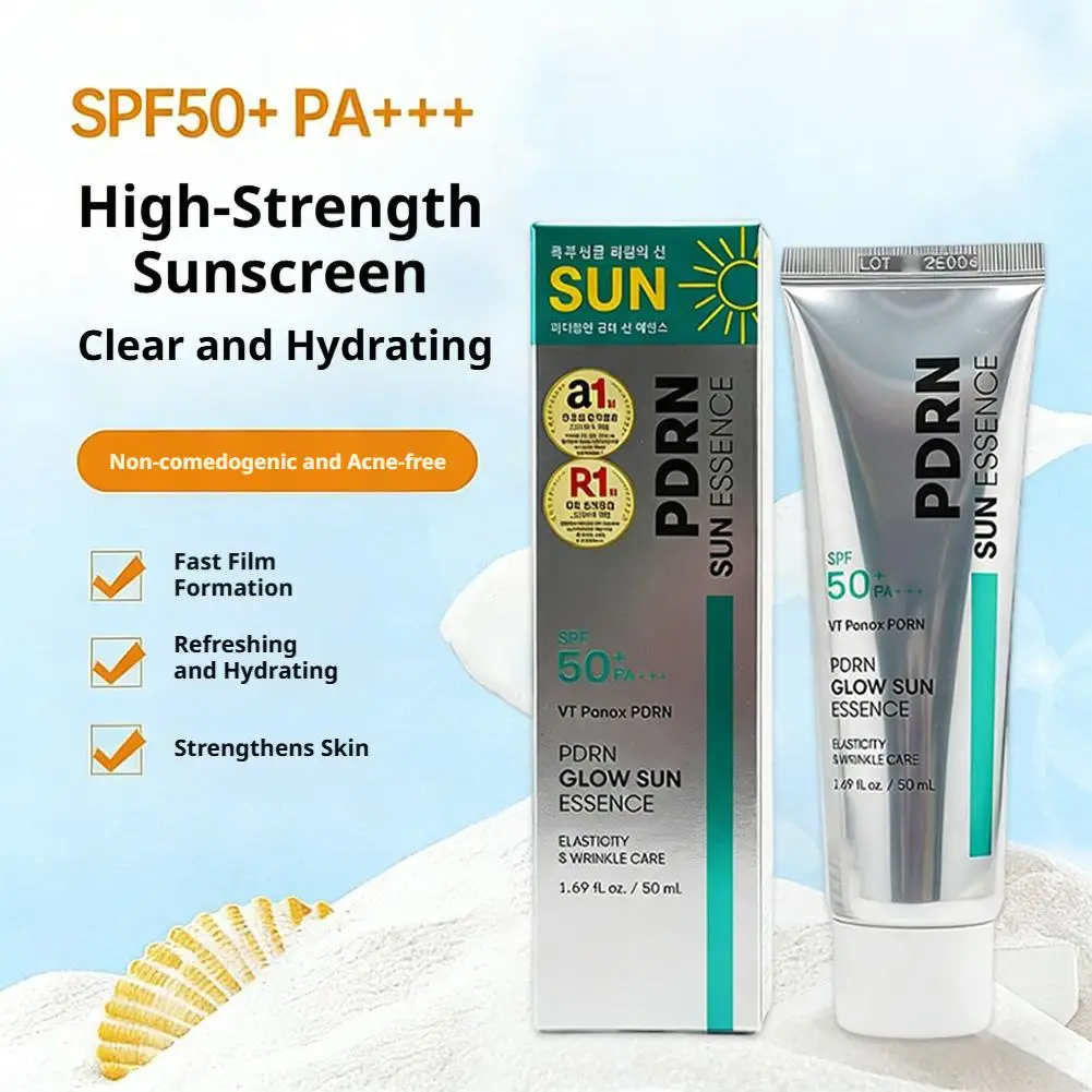 PDRN Sun Cream SPF 50+ PA++++ 50ml Glow Sunscreen For Face Sunblock Deeply Hydrates Repairing Facial Cream Skin Care thumbnail 5