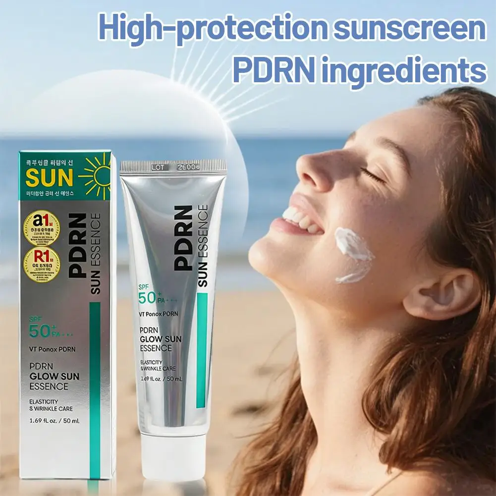 PDRN Sun Cream SPF 50+ PA++++ 50ml Glow Sunscreen For Face Sunblock Deeply Hydrates Repairing Facial Cream Skin Care thumbnail 2
