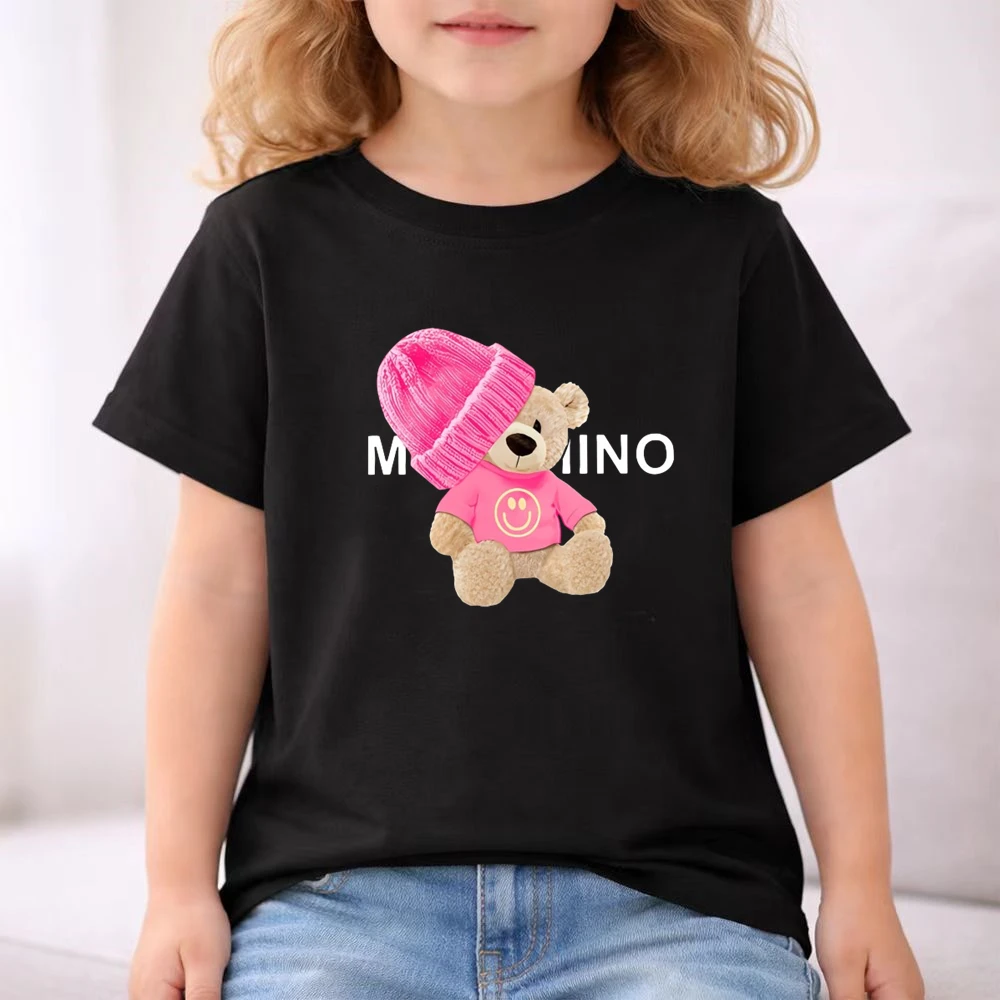 Summer boy Girls Casual TShirt Sets little bear Printed Kids Outfits Teen Children's O Neck Short Sleeve Tops Shorts 2pcs thumbnail 5