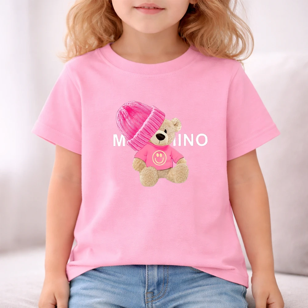 Summer boy Girls Casual TShirt Sets little bear Printed Kids Outfits Teen Children's O Neck Short Sleeve Tops Shorts 2pcs thumbnail 4