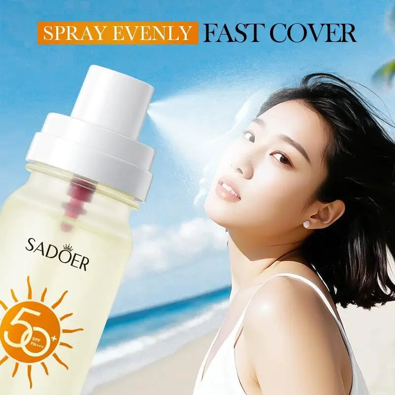 90ml Refreshing Hydrating Sunscreen Spray SPF50 PA++++, Multi-effect Face & Body Sun Protection Spray for Daily Outdoor Use