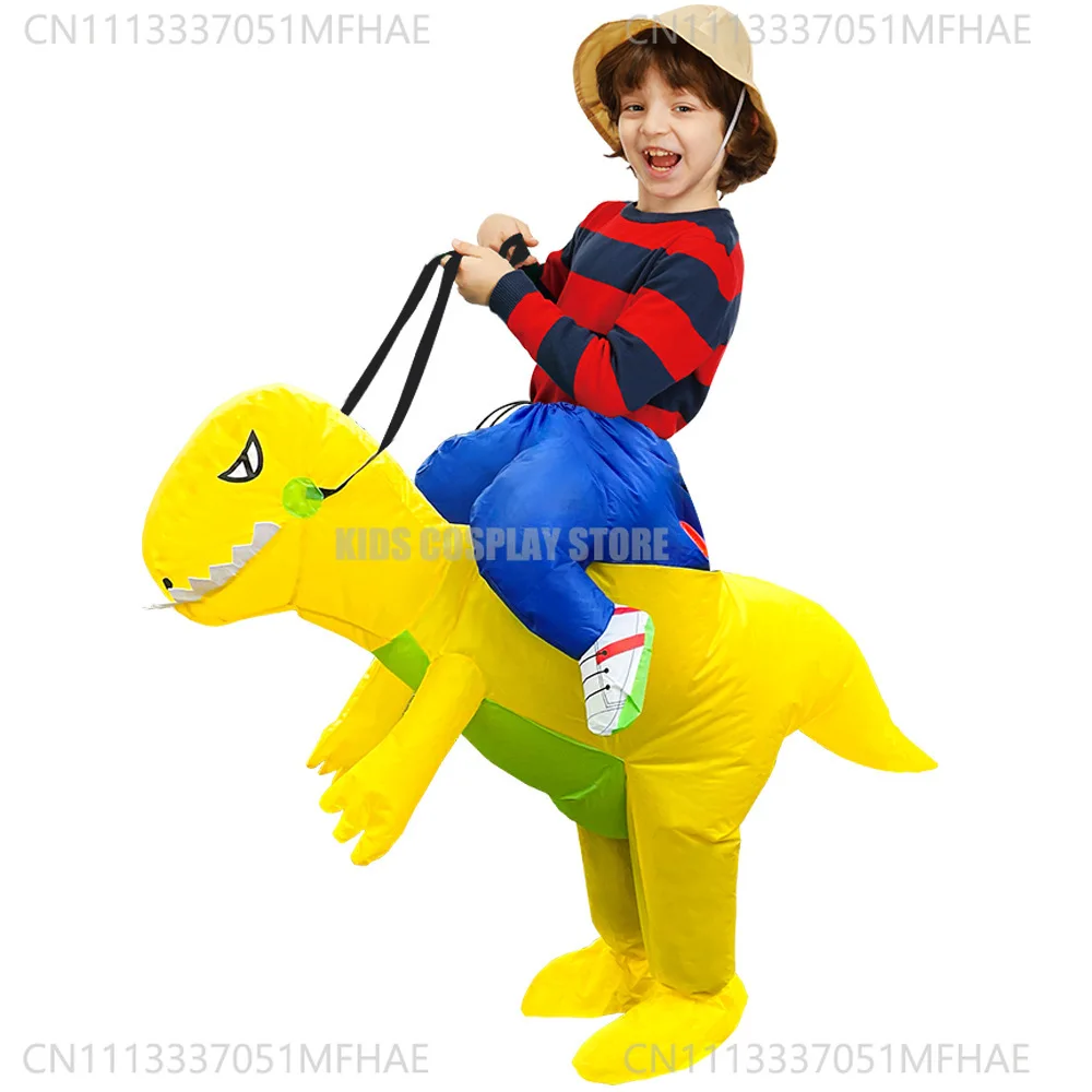 HOT Anime Kids Child Dinosaur Inflatable Costume Triceratops Party Mascot Halloween Christmas Cosplay Costumes Dress Suits for B thumbnail 4