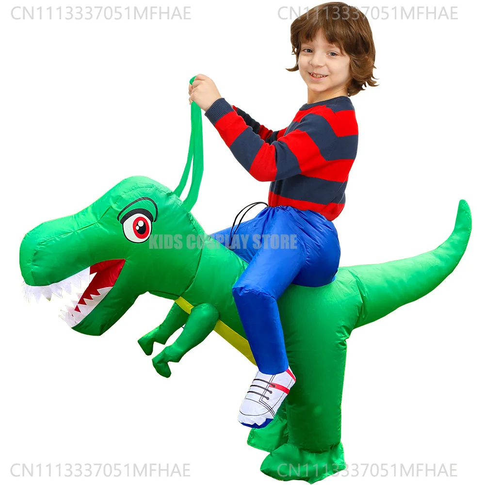HOT Anime Kids Child Dinosaur Inflatable Costume Triceratops Party Mascot Halloween Christmas Cosplay Costumes Dress Suits for B thumbnail 3
