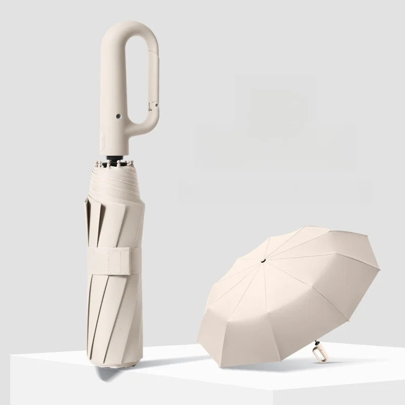 Ring Buckle Design 20 Rib Fully Automatic Umbrella for Men Folding Extra Large Strong Strong WOMEN'S Sunshade Double Umbrella thumbnail 3