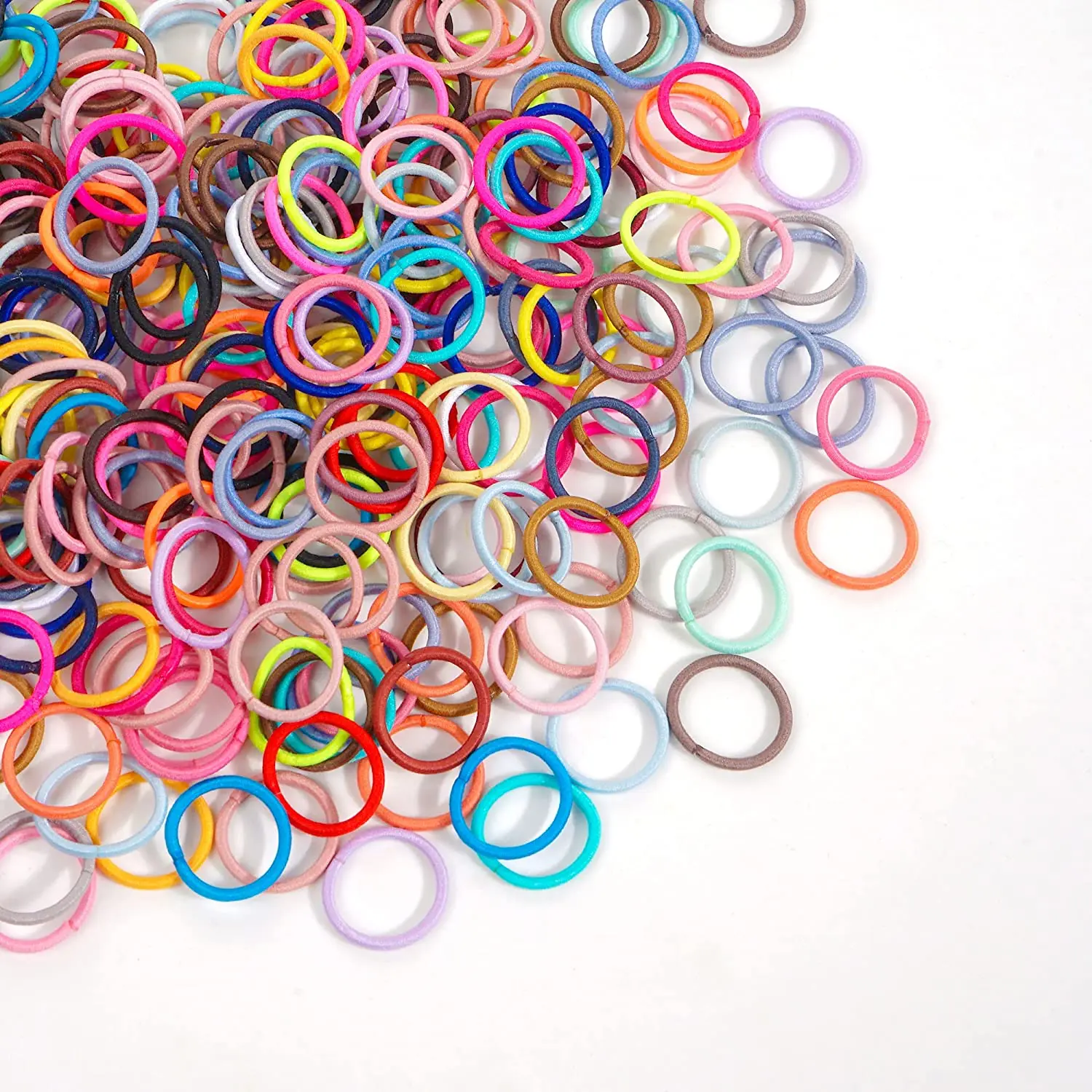 200PCS Baby Toddler Hair Ties Multicolors Elastic Hair Ties 2cm in Diameter No Crease Finger Hair Elastics Small Ponytail Holder thumbnail 6