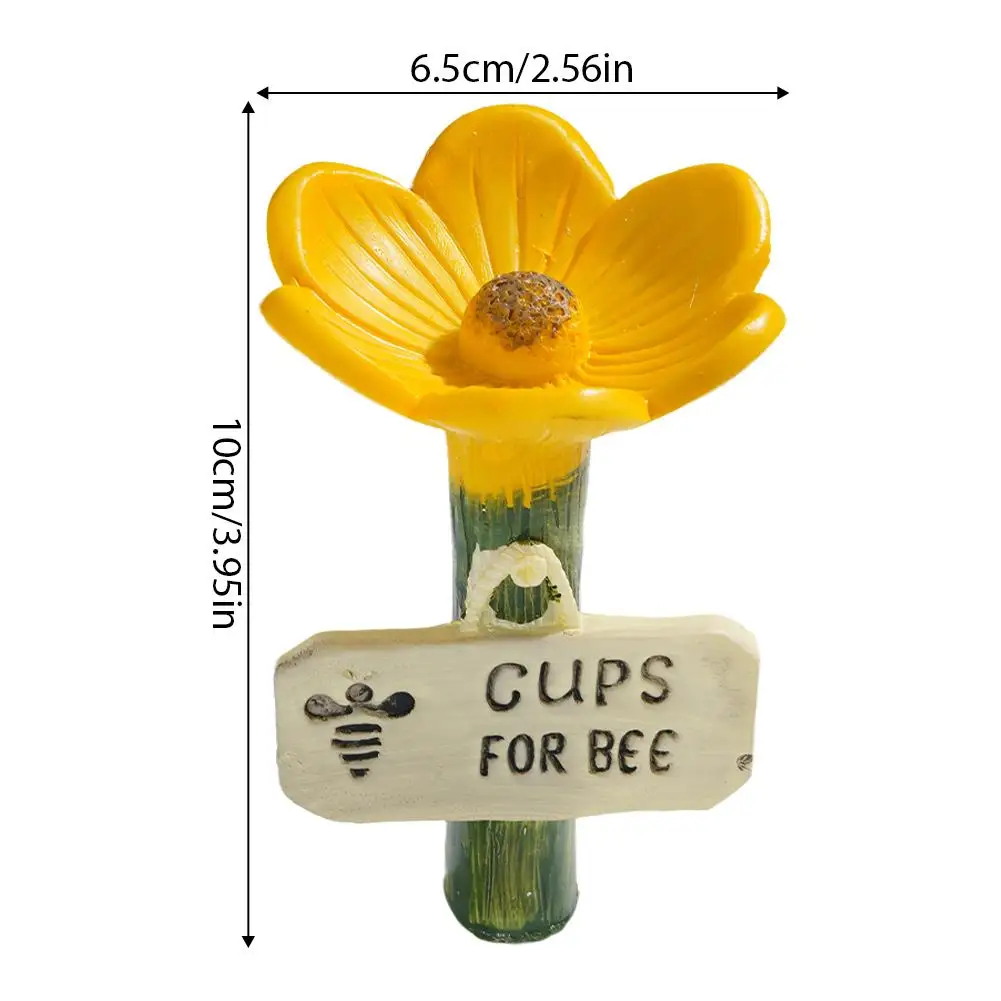 Cute Flower Shaped Bee Watering Station Outdoor Garden Resin Butterfly Feeder Insect Drinking Bowl For Yard Decoration thumbnail 6