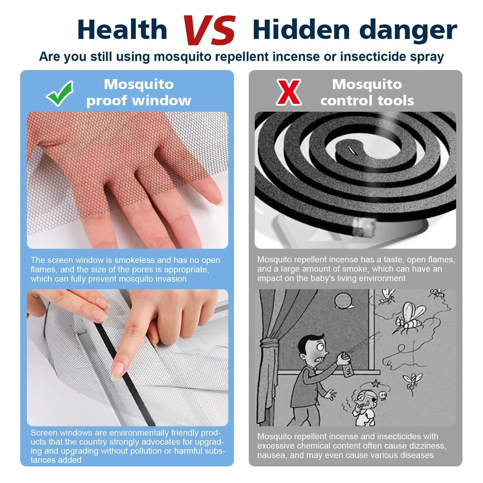 Simple Anti Mosquito No Need to Punch Holes Mosquito Net Window Self-adhesive Type Anti-mosquito Screens Home Textile Garden thumbnail 4