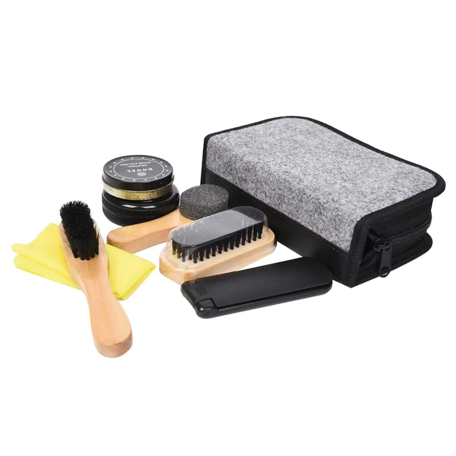 7 in 1 Polishing Brush Set Boots Care Kits Clean Shine Care Kit Portable Shoe Polish Oil Travel Kit for Boots Shoes