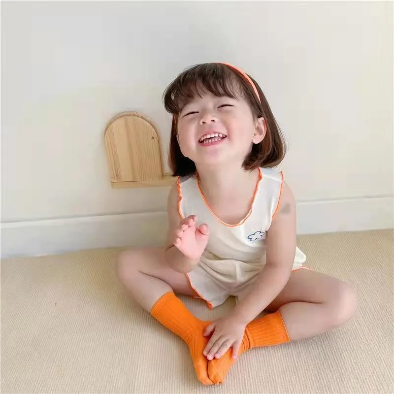 Baby Girls 1-6Y Summer Pajama Set Sleeveless Vest T-shirt Shorts Two-piece Thin Casual Comfortable Home Suit thumbnail 6