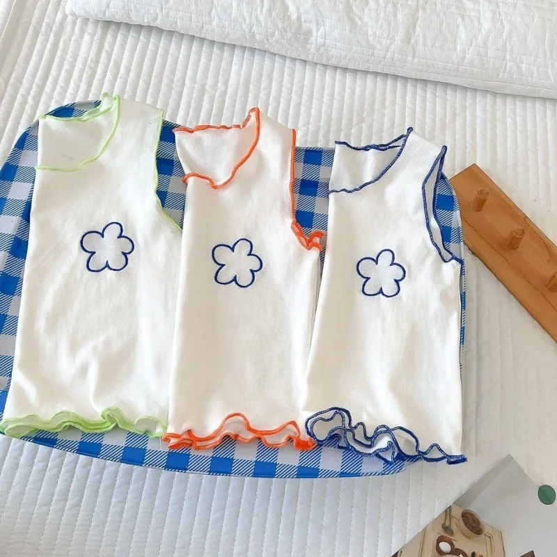 Baby Girls 1-6Y Summer Pajama Set Sleeveless Vest T-shirt Shorts Two-piece Thin Casual Comfortable Home Suit thumbnail 4