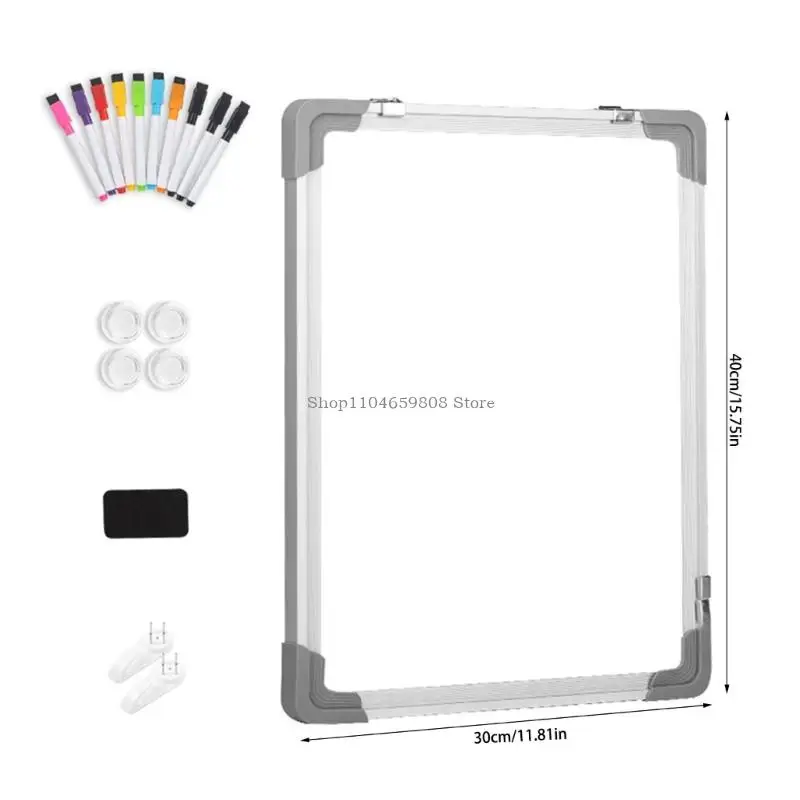Double Purpose Whiteboard Chalkboard Aluminum Frame Wall Mounted Erasable Board 30x40cm For School Or Office thumbnail 6