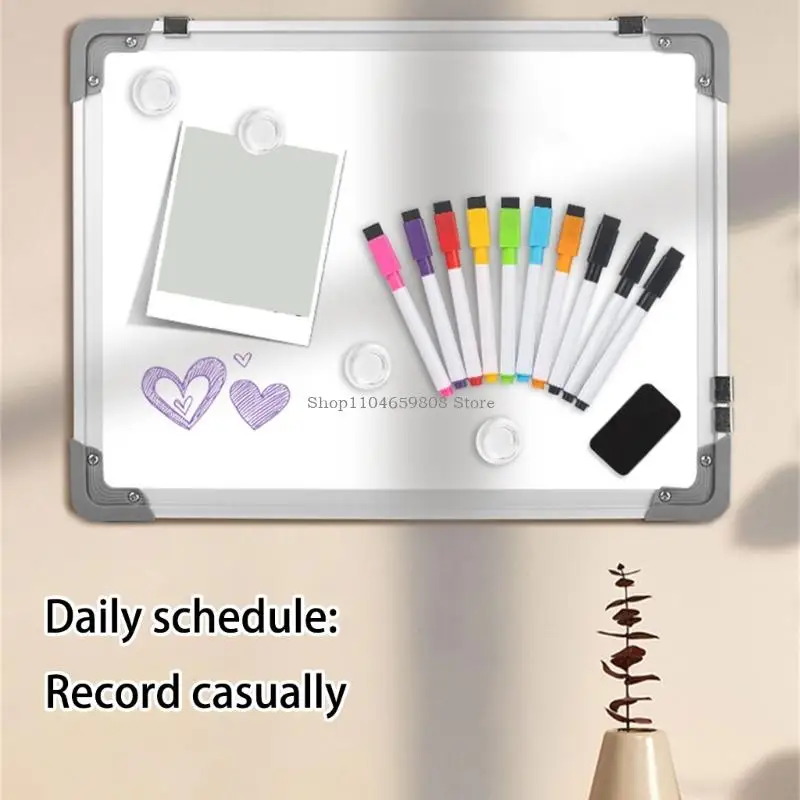 Double Purpose Whiteboard Chalkboard Aluminum Frame Wall Mounted Erasable Board 30x40cm For School Or Office thumbnail 3