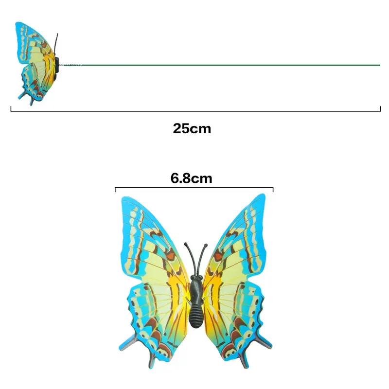 5-50Pcs Craft Butterfly Stakes Decor Butterfly Stakes PVC Colorful Butterfly Stakes Outdoor Yard Garden Flower Pot Decoration thumbnail 5