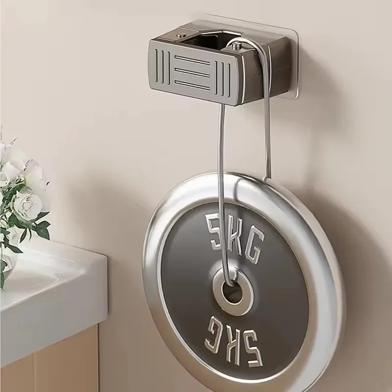 Wall Mounted Heavyduty Mop Clip Self-adhesive Screw Free Broom Fixing Bracket Waterproof Kitchen Bathroom Storage Hook Accessory thumbnail 4