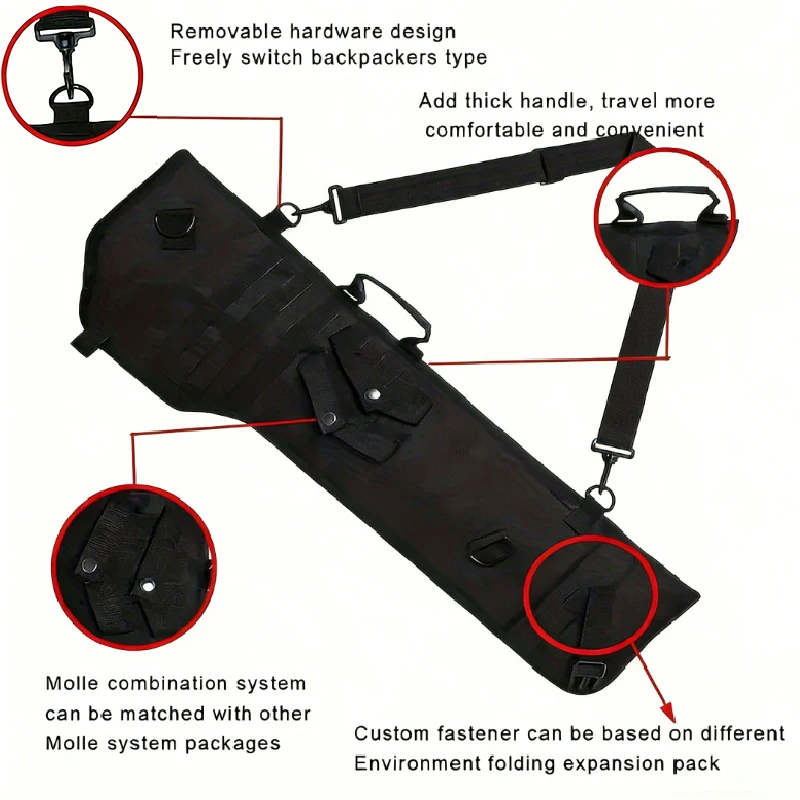 Outdoor Tactical Military Rifle Bag Handheld Shotgun Molle Sports Shoulder Bag for Hunting Paintball Gun Colorful thumbnail 6