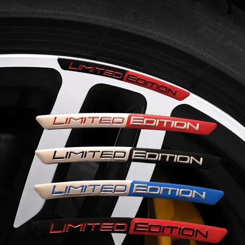 Limited Edition 4PCS Alloy Car Wheel For Rim Sticker Tire Hub Decorative Strip Exterior Accessories Decal