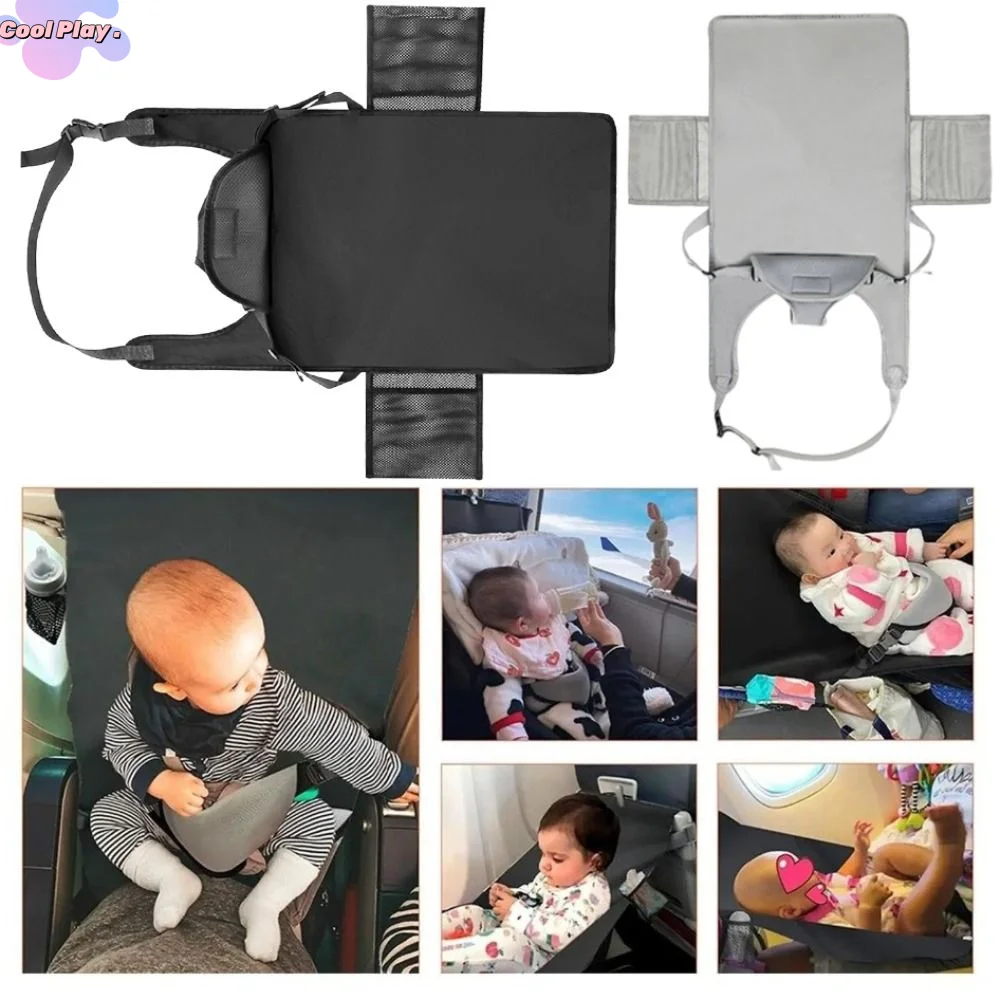 Portable Kids Airplane Seat Extender Breathable Adjustable Foldable Flying Bed Comfortable with Side Pocket Toddler Travel Bed