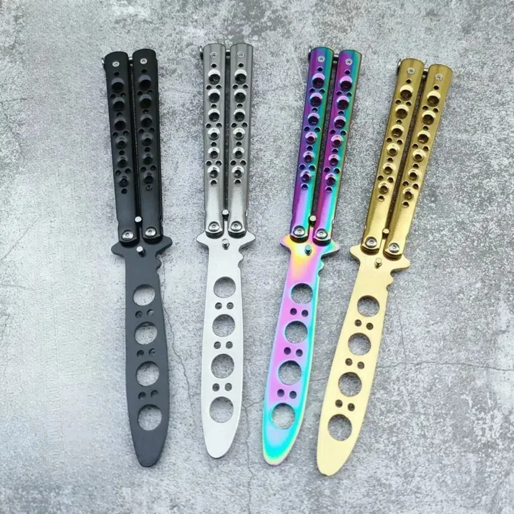 Foldable Butterfly Knife Trainer Stainless Steel Portable Training Tool Cosplay Accessories Practice Knifes for Outdoor Games thumbnail 3